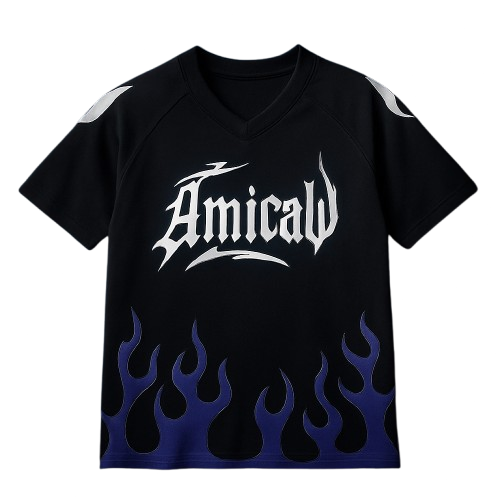 Amical Blaze T-Shirt (V1) - Black & Blue, Size M